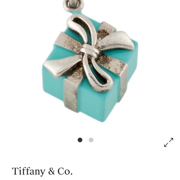 Tiffany & Co. Jewelry - Authentic Tiffany & Co. Enamel Tiffany Gift Box Charm in Blue and Silver w/bag!